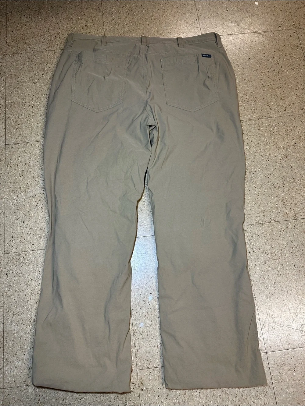 Eddie Bauer Mens Tan Fleece Lined Tech Cargo Pants Stretch Winter Hiking 38x27